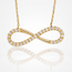 18 Karaat Gouden Collier Infinity Breed met Zirkonia 43 cm