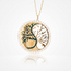 18 Karaat Gouden Collier Levensboom Yin Yang met Emaille 41,5 cm