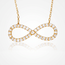 18 Karaat Gouden Collier Infinity Volledig Gezet met Zirkonia 42,5 cm