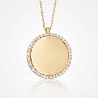 Gouden Collier Graveerbaar Medaillon