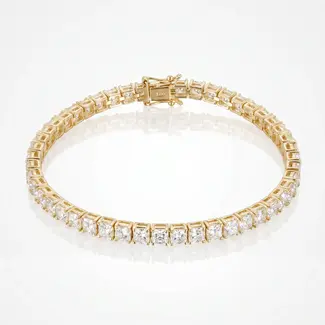 Gouden Tennisarmband Vierkant