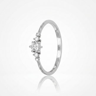 Witgouden Ring met Centrale Diamant