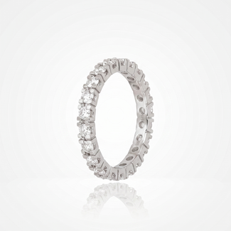 Witgouden Eternity Ring met Diamanten