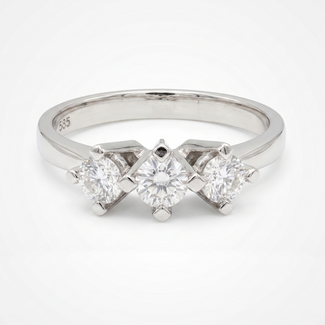 Witgouden Drie Stenen Diamanten Ring