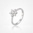 Elegante witgouden damesring met bloemcluster en 0.25 ct diamanten