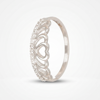 Witgouden Hartjes Diamanten Ring