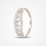 Elegante witgouden damesring met hartjesdesign en 0.15 ct diamanten