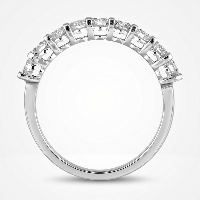 Elegante witgouden damesring met 1.00 ct natuurlijke diamanten in alliance zetting