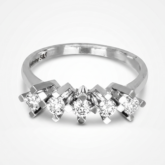 Witgouden Diamanten Ring met Rijzetting