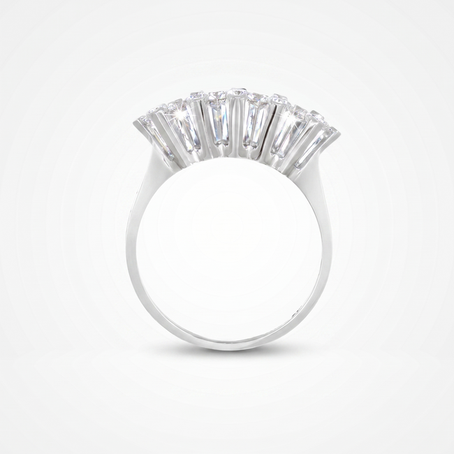 Elegante witgouden damesring met 0.40 ct natuurlijke diamanten in stijlvolle rijzetting