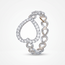 Romantische witgouden damesring met hartdesign en natuurlijke diamanten 0.18 karaat