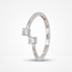 Elegante witgouden bypass ring met twee natuurlijke diamanten