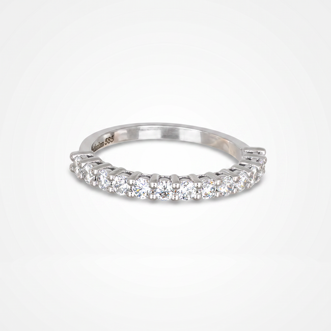 Elegante witgouden alliance ring met natuurlijke diamanten 0.70 karaat