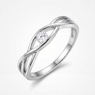 Witgouden Open Design Diamanten Ring