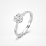 Witgouden ring met bloemcluster, 0,25 ct