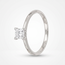 Witgouden solitairring met princess cut diamant