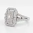 Witgouden split band ring met 0,36 ct baguette