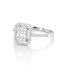 Elegante witgouden ring met 0.43 ct baguette en briljant diamanten