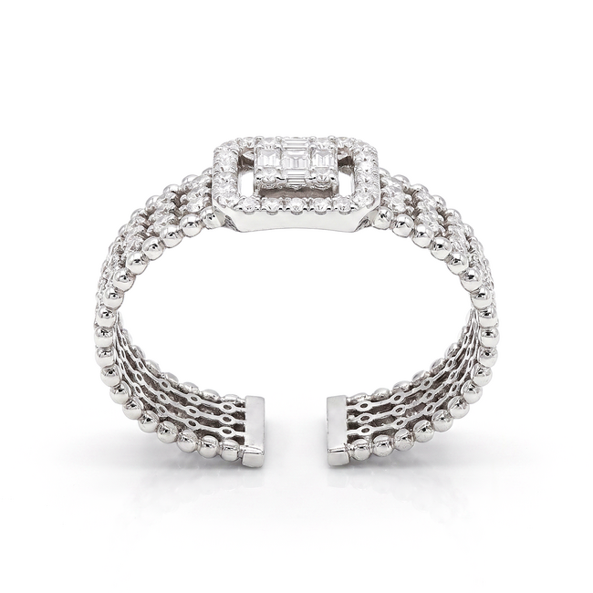 Witgouden ring met 0,80 ct baguette