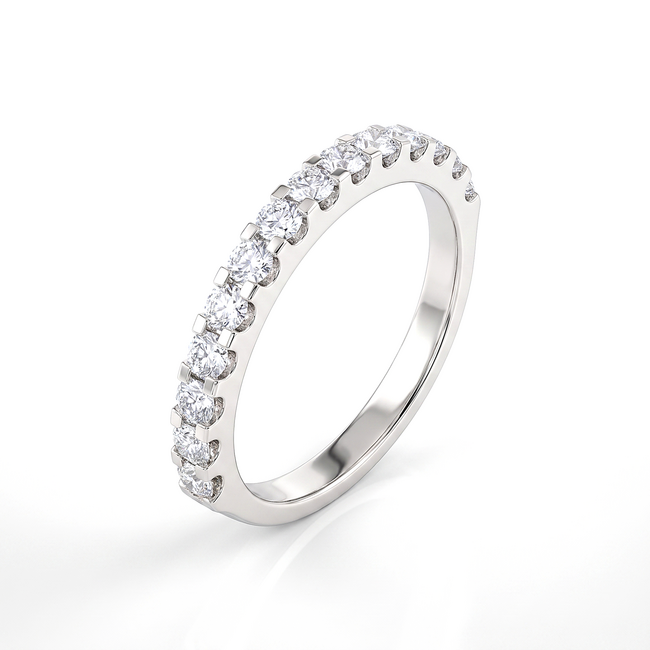 Witgouden alliance ring, 0,56 ct diamant