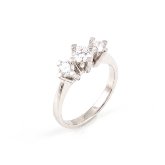 Drie Stenen Diamanten Ring