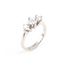 Witgouden ring met drie diamanten, 0,29 ct