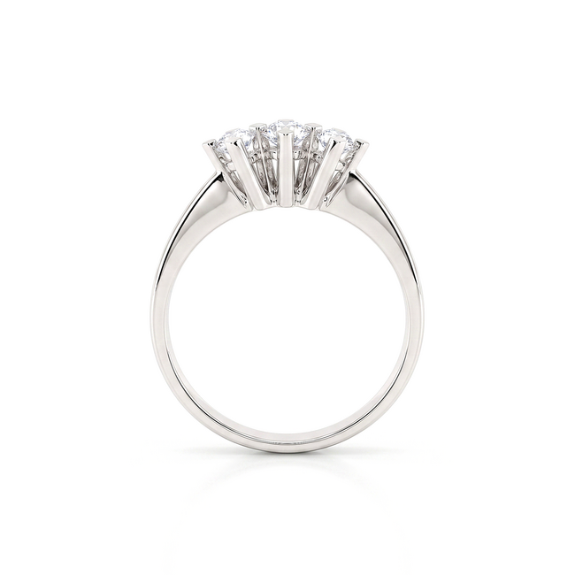 Witgouden ring met drie diamanten, 0,29 ct