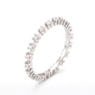 Witgouden Eternity Ring met Diamanten