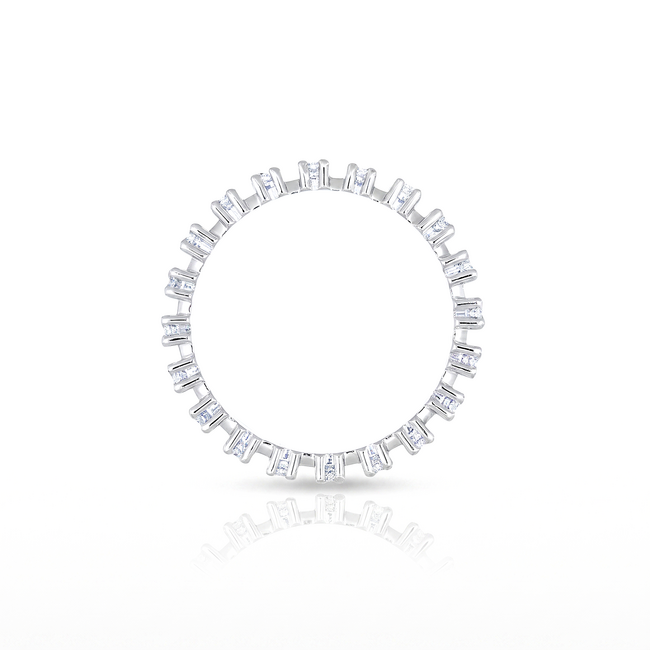 Witgouden eternity ring, 0,31 ct diamant