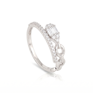 Schakel Diamanten Ring