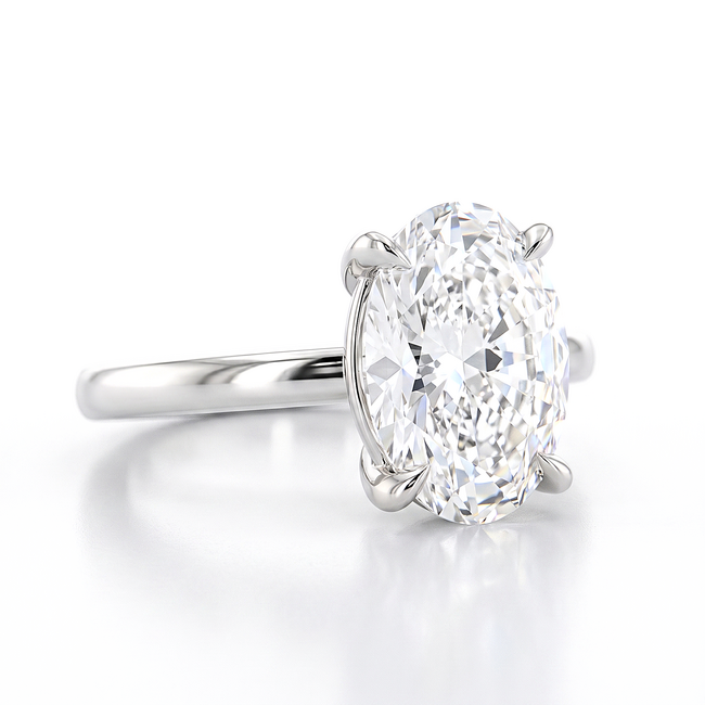 Ovale ring, 2,03 ct labdiamant D/VS1