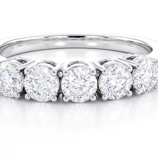 Witgouden Diamanten Ring met 5 Clusterzettingen