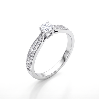 Witgouden Pavé Ring met 0.23 ct Diamant