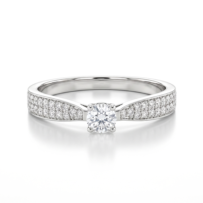 Witgouden ring met 0,23 ct briljant diamant
