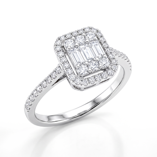 Luxe Witgouden Diamanten Ring met Halo