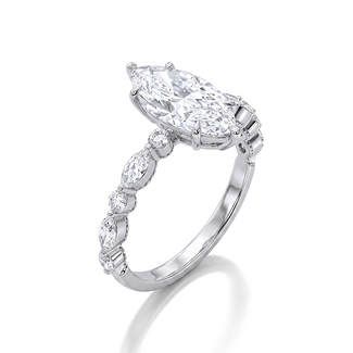 Labdiamant Ring Met Marquise Design