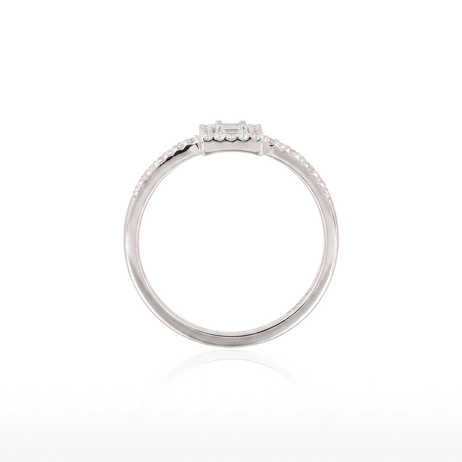 Witgouden ring, 0,19 ct vierkante zetting