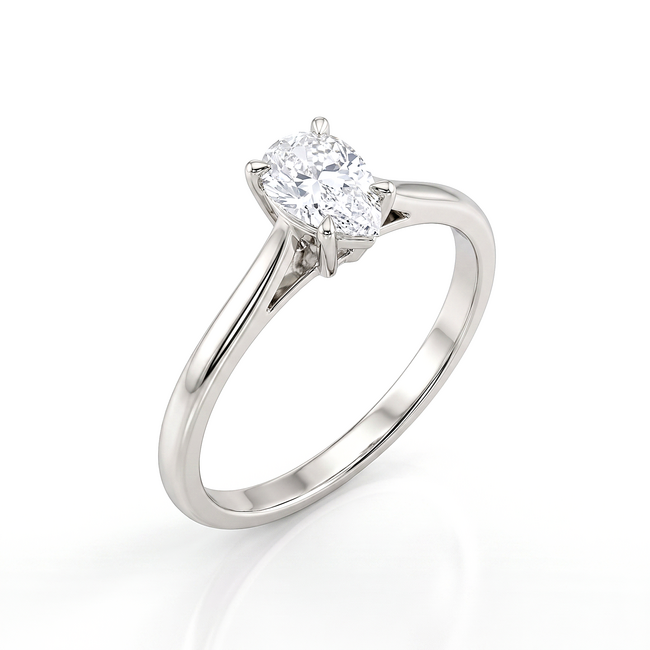 Witgouden ring met briljantgeslepen diamant