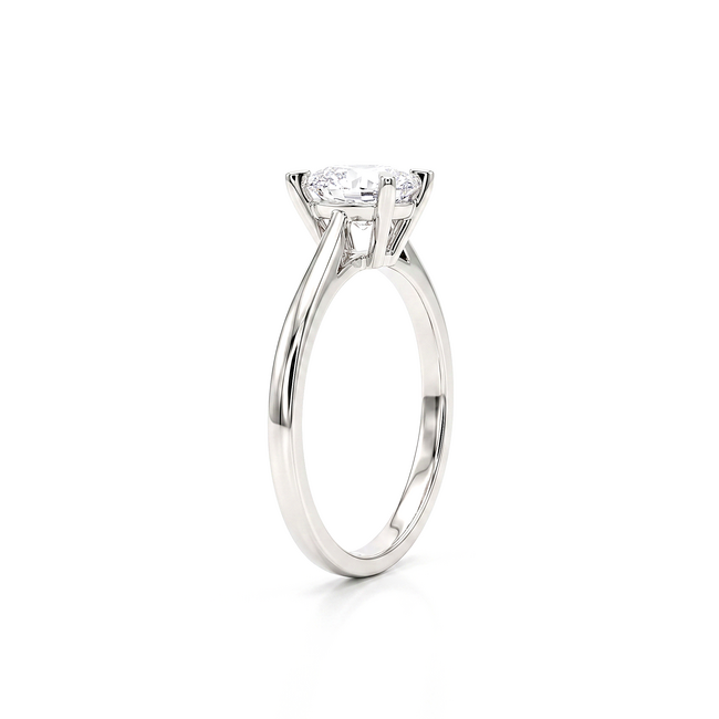 Witgouden ring met briljantgeslepen diamant