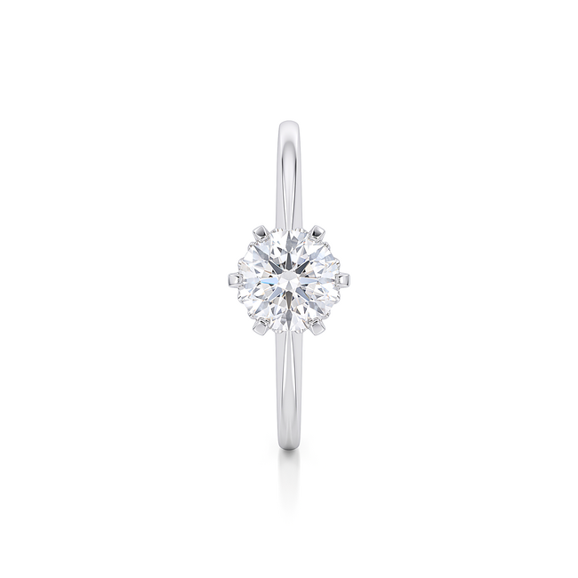 Witgouden Solitaire Ring met Natuurlijke Diamanten