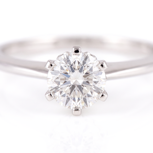 Witgouden Solitaire Ring met Natuurlijke Diamanten