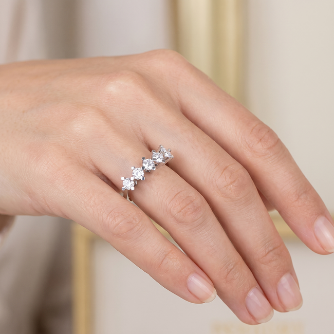 Witgouden ring, 1,00 ct natuurlijke diamant