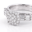 14k witgouden clusterring, 0,60 ct diamant