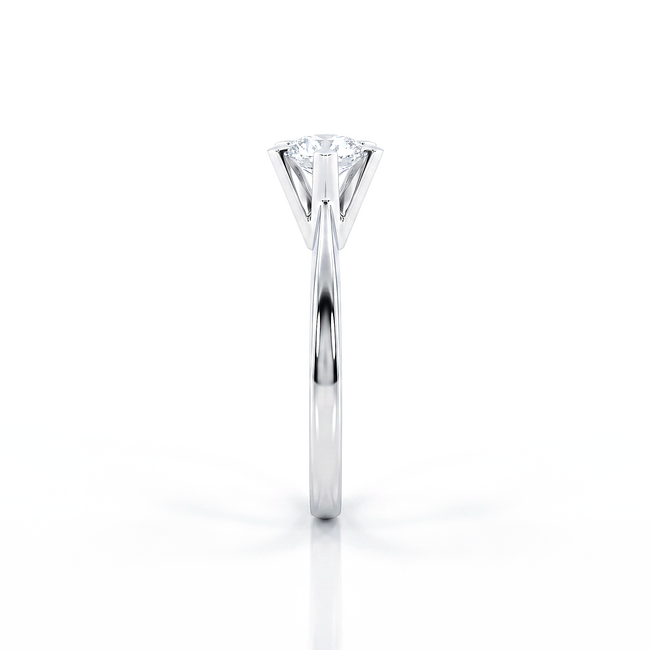 Witgouden Solitaire Ring met Natuurlijke Diamant