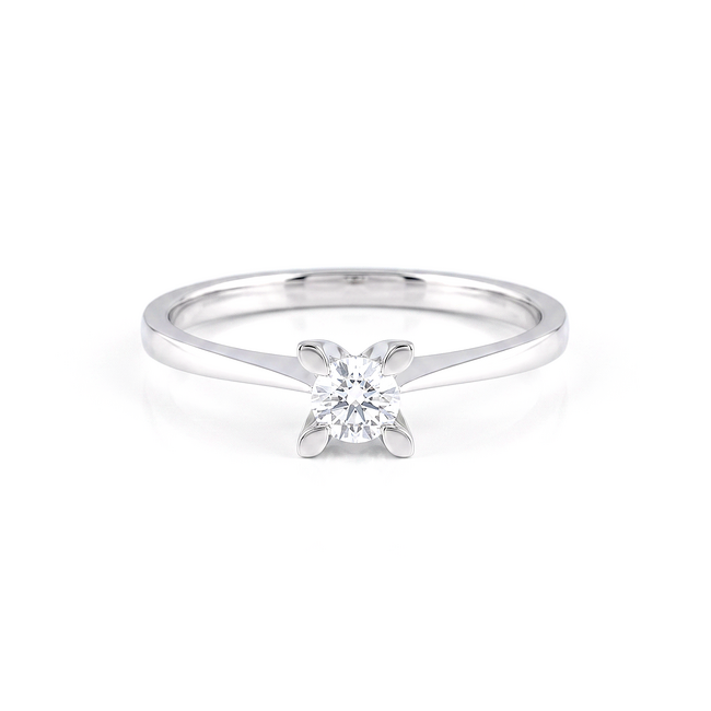 14k witgouden ring, 0,31 ct diamant