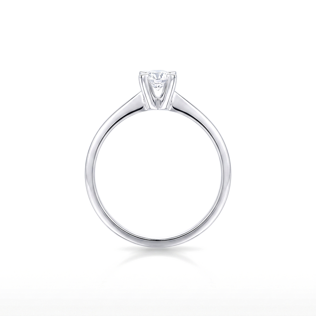 14k witgouden ring, 0,31 ct diamant