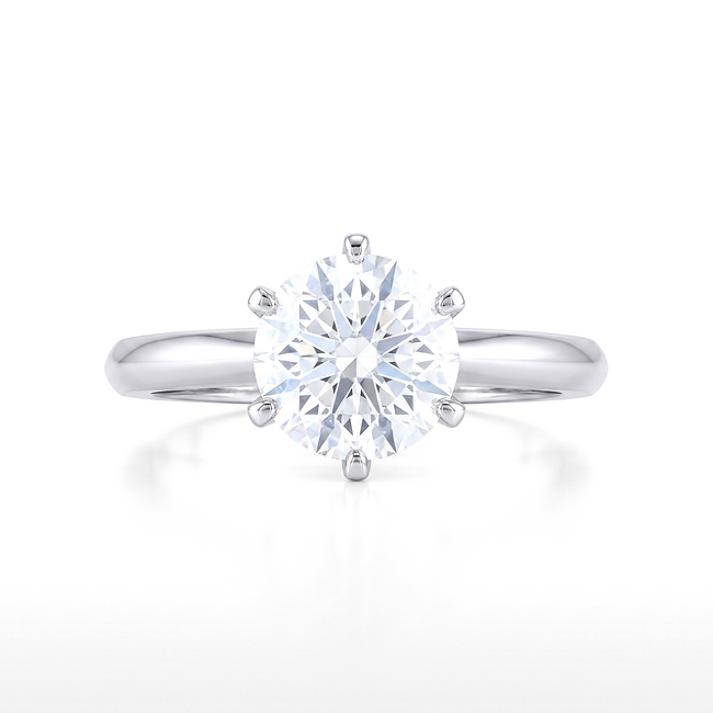 Solitaire Diamanten Ring Witgoud