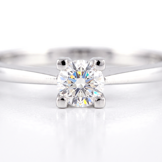 Solitaire Diamanten Ring Witgoud