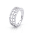 Witgouden ring drie banen, 0,61 ct diamant