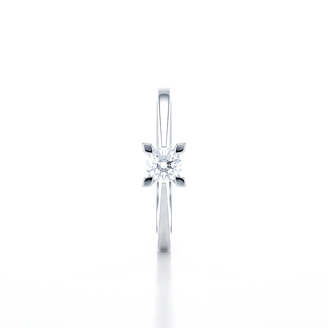 Witgouden Ring met Diamant 0.23 ct EF/SI